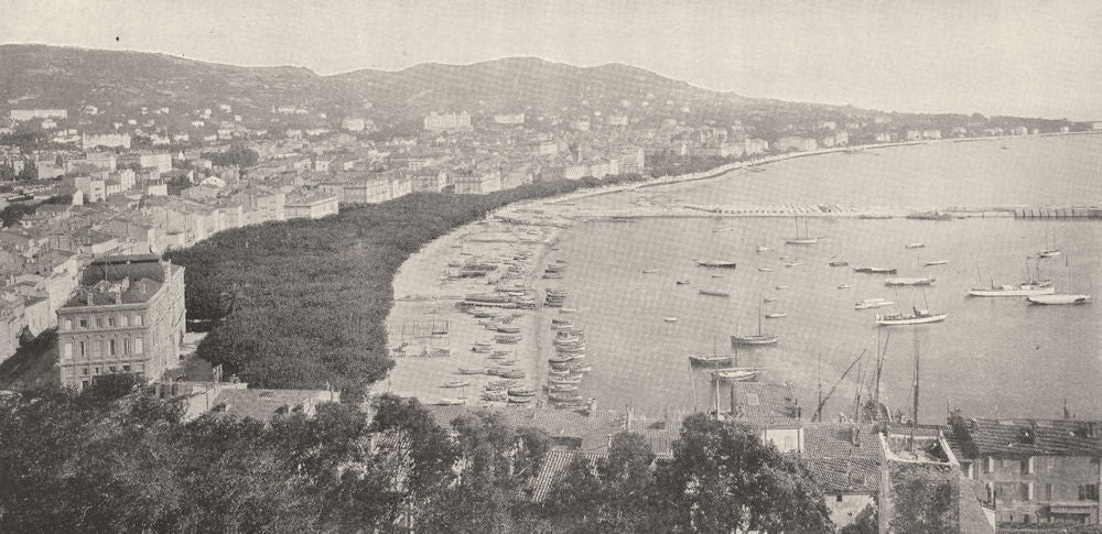 ALPES- MARITIMES. Cannes, Vue Prise du Mont Chevalier 1900 old antique print